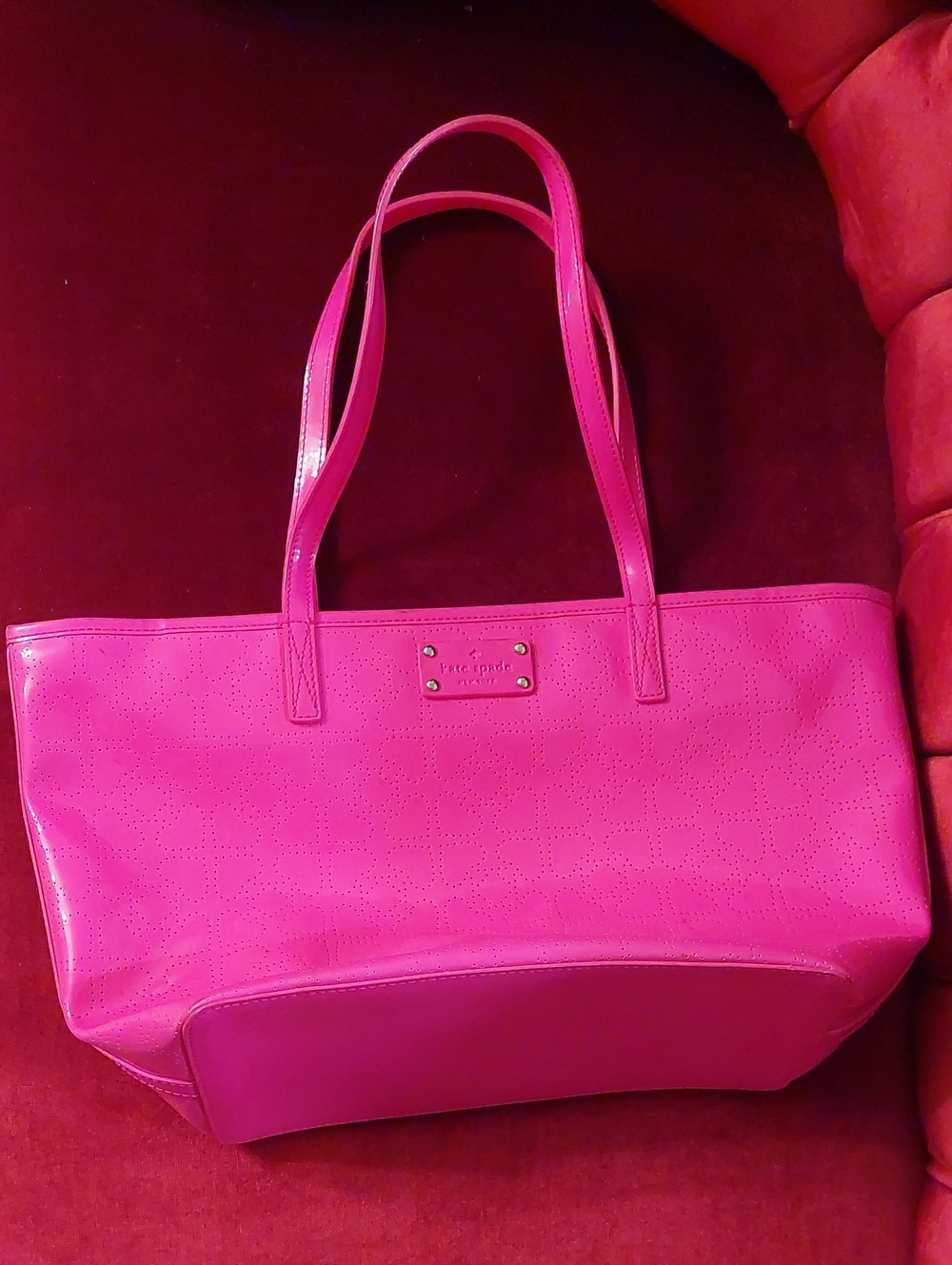 Kate Spade Bright Pink Perforated Tote